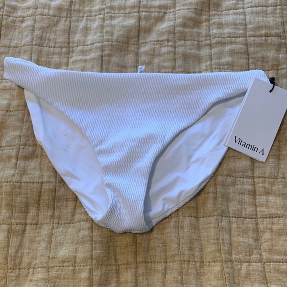 Vitamin a Midori swim bikini bottoms white
